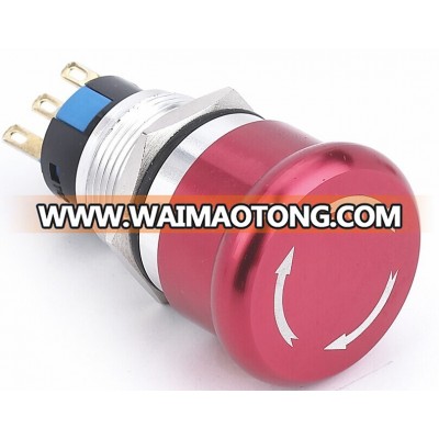 HBS1-AGQ Series IP67 19mm Zn-alloy Red, momentary or latching emergency stop push button switch