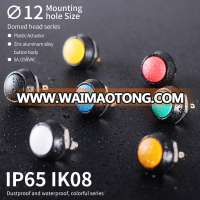 HBAN Metal 12mm Domed Waterproof IP65 momentary pushbutton switches