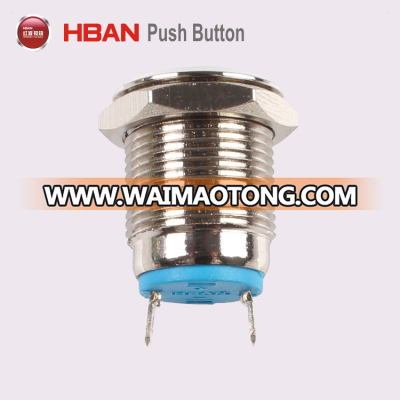 12mm Flush Mount SPST ON/OFF Momentary Round Push Button Switch