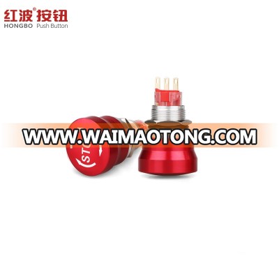 22mm E stop button Red mushroom head waterproof 12V illuminated Emergency Stop Switch