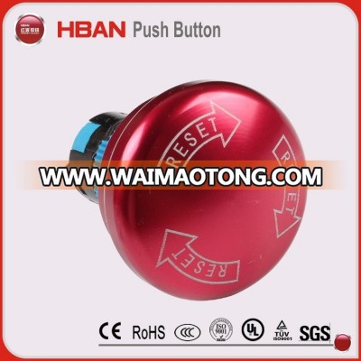 19mm Waterproof Red Emergency Stop Push Button Switch